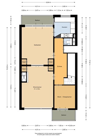 Floorplan - Dresselhuysstraat 16B02, 3039 ZJ Rotterdam